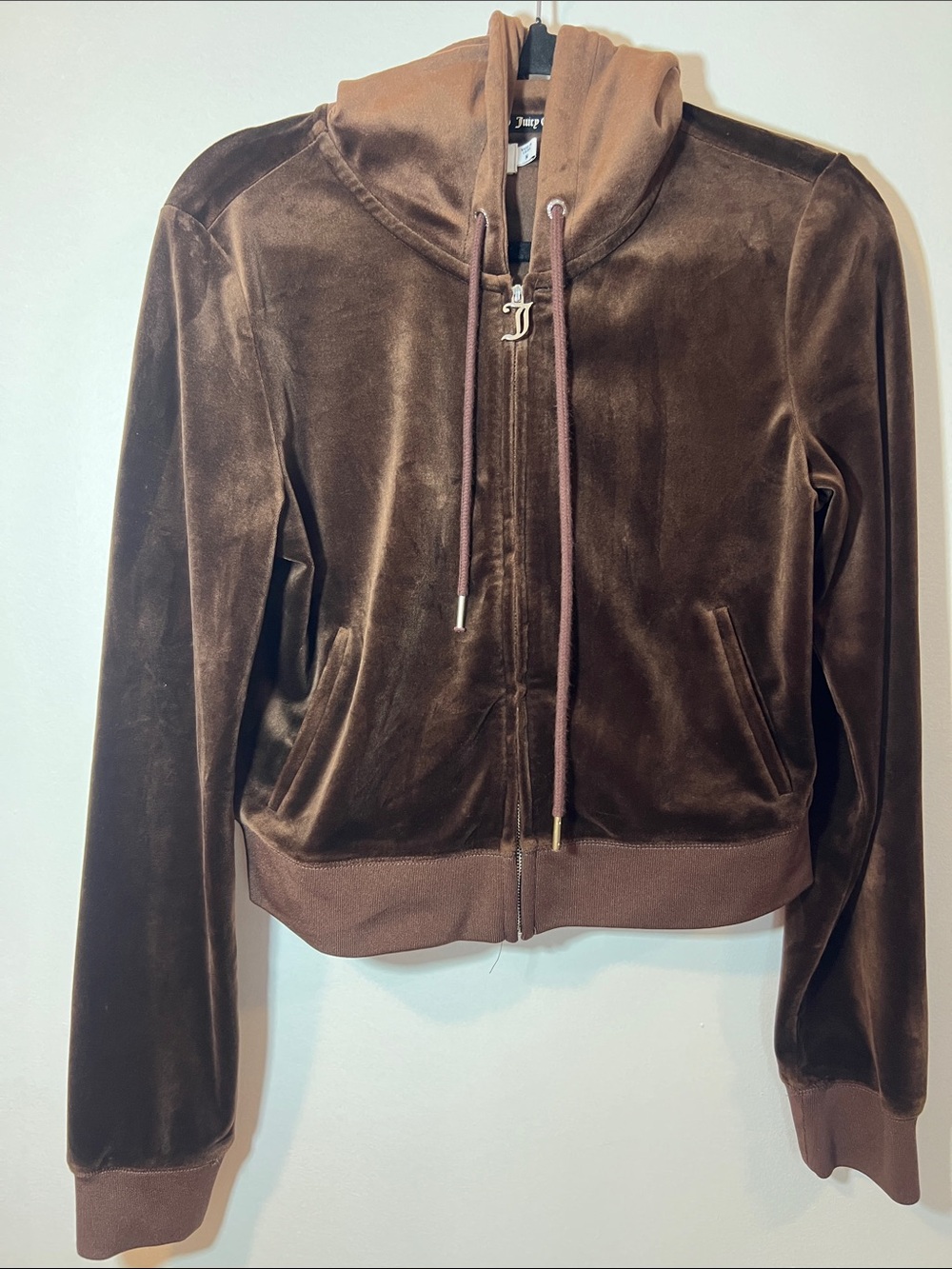 Juicy Couture Brown Velour Zip Hoodie Jacket